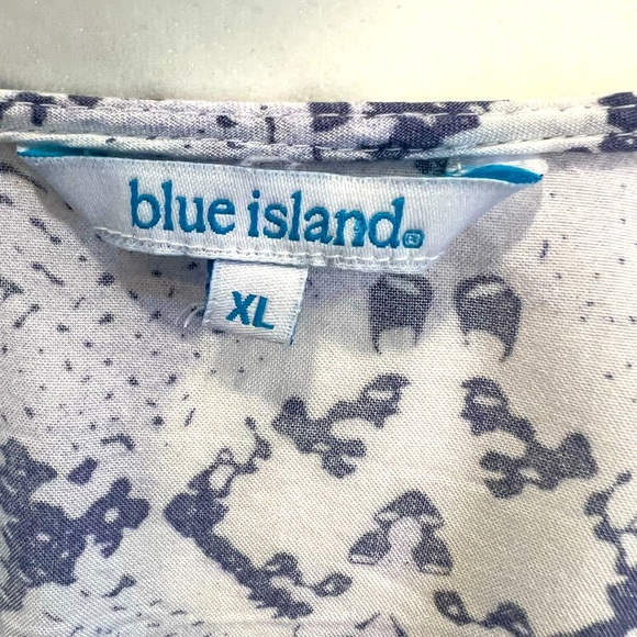 SOLD Deep V Plunge Neckline Snakeskin Blue Dress Coverup XL cinch waist - Picture 9 of 11